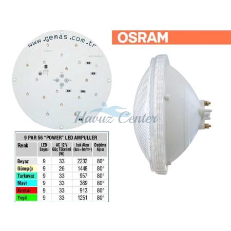 OSRAM Tek Renkli Par 56 9 Power LED'li Ampul Beyaz	532311