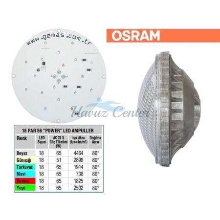 OSRAM Tek Renkli Par 56 18 Power LED'li Ampul Beyaz	532511